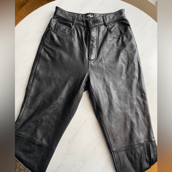 Wilsons Maxima Genuine Black Leather High Waist Pants in Women’s Size 8 Vintage - Picture 4 of 8